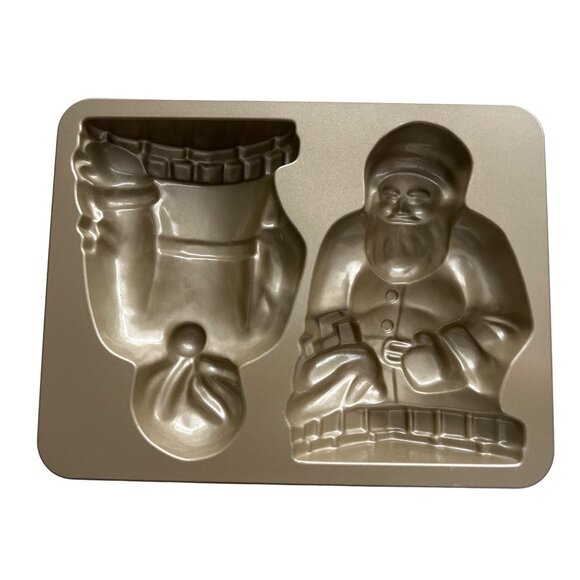 William-Sonoma SANTA CLAUSE 3-D Mold Pan Odin 10 Cup Nordic Ware Vintage - Picture 1 of 8